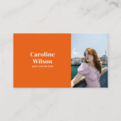 ミニマモダンリストプロフェッショナルオレンジ写真 名刺 (正面)