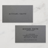 ミニマモダンリストプロフェッショナルグレーメタルスタイル 名刺 (正面/裏面)