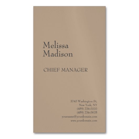 ミニマモダンリストプロフェッショナルシック マグネット名刺 (正面縦)