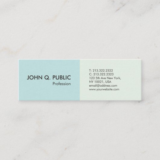 ミニマモダンリストプロフェッショナルシンプルエレガント スキニー名刺 (正面)