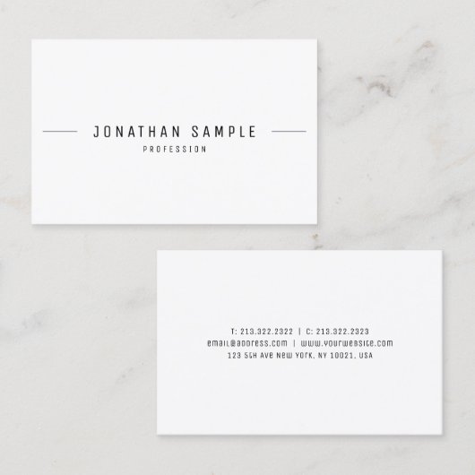 ミニマモダンリストプロフェッショナルシンプルテンプレートトップ 名刺 (正面/裏面)