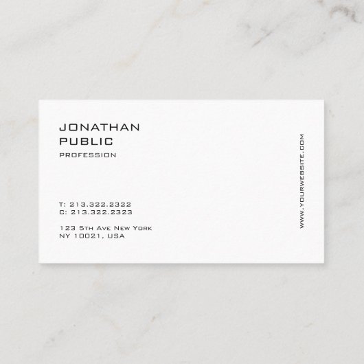 ミニマモダンリストプロフェッショナルシンプル優雅 名刺 (裏面)