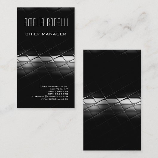 ミニマモダンリストプロフェッショナルダークグレーフューチュリスト 名刺 (正面/裏面)