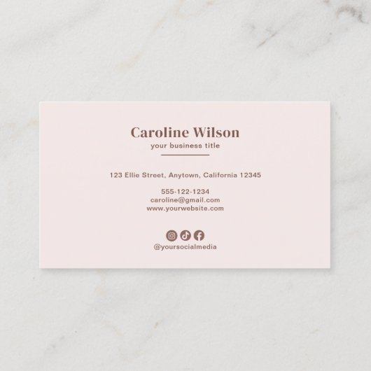 ミニマモダンリストプロフェッショナルテラコッタ写真 名刺 (裏面)