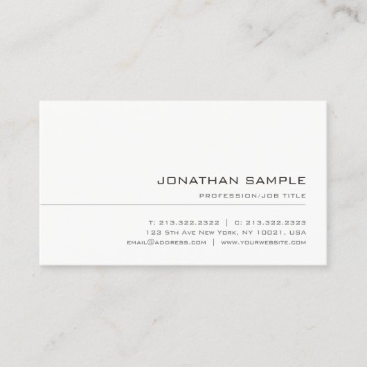 ミニマモダンリストプロフェッショナルテンプレートエレガント 名刺 (正面)