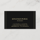 ミニマモダンリストプロフェッショナルテンプレート金ゴールド文字 名刺 (正面)