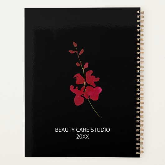 ミニマモダンリストプロフェッショナルトレンディーフローラブラック プランナー手帳 (裏面)