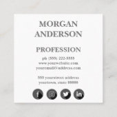 ミニマモダンリストプロフェッショナルフォトスクエア スクエア名刺 (裏面)