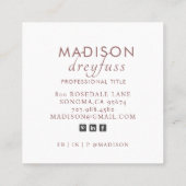 ミニマモダンリストプロフェッショナルフォト名刺 スクエア名刺 (裏面)