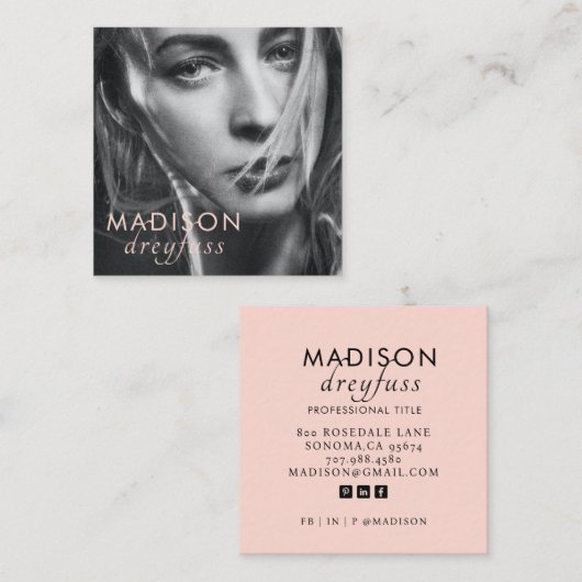 ミニマモダンリストプロフェッショナルフォト名刺 スクエア名刺 (正面/裏面)