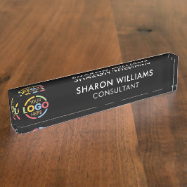 ミニマモダンリストプロフェッショナルブラックオフィスタイトル デスクネームプレート
