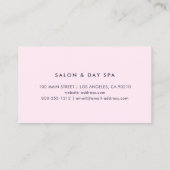 ミニマモダンリストプロフェッショナルブルーリネンとピンク 名刺 (裏面)