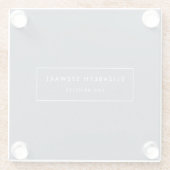 ミニマモダンリストプロフェッショナルブルーリネンアイボリー ガラスコースター (裏面)