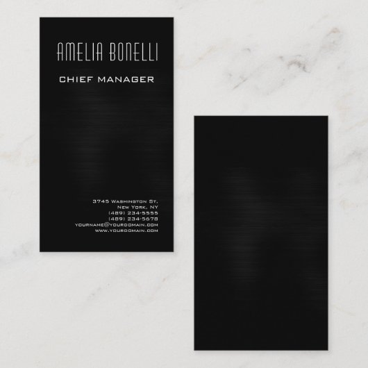 ミニマモダンリストプロフェッショナルプレーングレー 名刺 (正面/裏面)