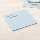 ミニマモダンリストプロフェッショナルプレーンブルー スクエアペーパーコースター (アングル)