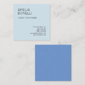 ミニマモダンリストプロフェッショナルプレーンブルー スクエア名刺 (正面/裏面)