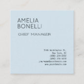 ミニマモダンリストプロフェッショナルプレーンブルー スクエア名刺 (正面)