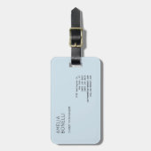 ミニマモダンリストプロフェッショナルプレーンブルー ラゲッジタグ (正面縦)