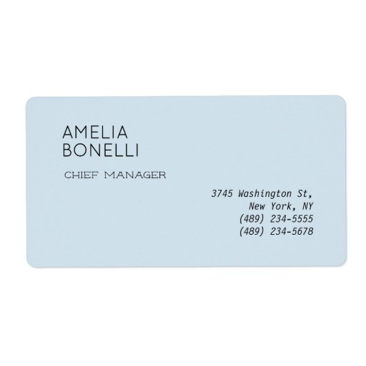 ミニマモダンリストプロフェッショナルプレーンブルー ラベル (正面)