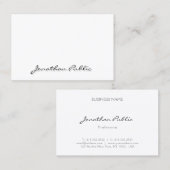 ミニマモダンリストプロフェッショナルホワエレガントイトクリーン 名刺 (正面/裏面)