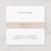 ミニマモダンリストプロフェッショナルモノグエレガントラム スクエア名刺 (裏面)