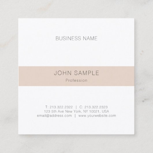 ミニマモダンリストプロフェッショナルモノグエレガントラム スクエア名刺 (裏面)