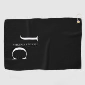 ミニマモダンリストプロフェッショナルモノグラムブラック ゴルフタオル (横)