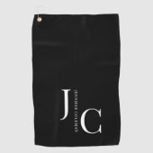 ミニマモダンリストプロフェッショナルモノグラムブラック ゴルフタオル (正面)