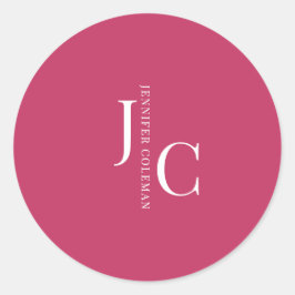 ミニマモダンリストプロフェッショナルモノグラムホットピンク ラウンドシール