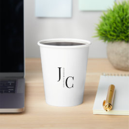 ミニマモダンリストプロフェッショナルモノグラムホワイト 紙コップ