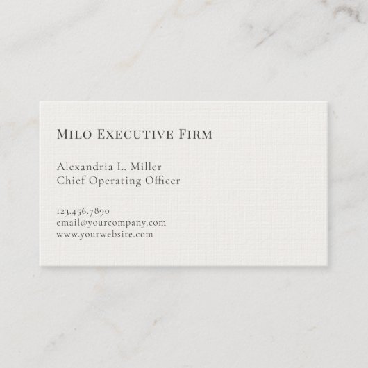 ミニマモダンリストプロフェッショナルリネン 名刺 (正面)