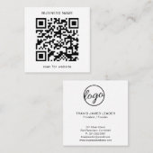 ミニマモダンリストプロフェッショナルロシンプルゴQRコード スクエア名刺 (正面/裏面)