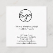 ミニマモダンリストプロフェッショナルロシンプルゴQRコード スクエア名刺 (裏面)