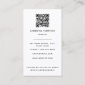 ミニマモダンリストプロフェッショナル写真宝石商 名刺 (裏面)