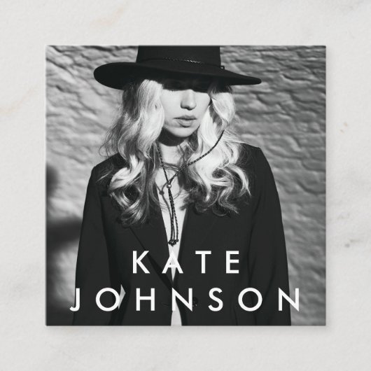 ミニマモダンリストプロフェッショナル写真QRコード スクエア名刺 (正面)