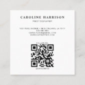 ミニマモダンリストプロフェッショナル写真QRコード スクエア名刺 (裏面)