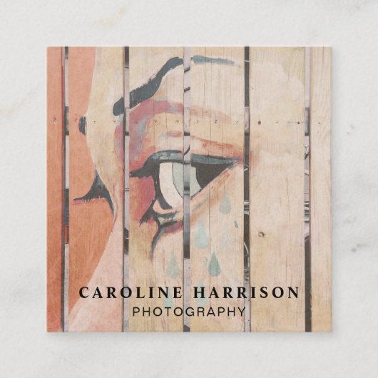 ミニマモダンリストプロフェッショナル写真QRコード スクエア名刺 (正面)