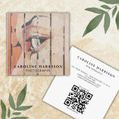 ミニマモダンリストプロフェッショナル写真QRコード スクエア名刺