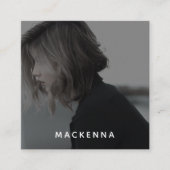 ミニマモダンリストプロフェッショナル美容師写真 スクエア名刺 (正面)