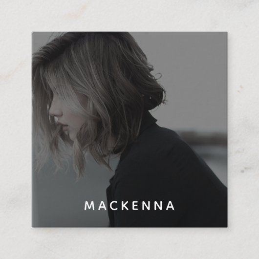 ミニマモダンリストプロフェッショナル美容師写真 スクエア名刺 (正面)