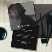 ミニマモダンリストプロフェッショナル美容師写真 スクエア名刺