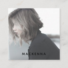 ミニマモダンリストプロフェッショナル美容師写真  スクエア名刺