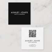 ミニマモダンリストプロフェッショナルQRコード スクエア名刺 (正面/裏面)
