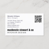 ミニマモダンリストプロフェッショナルQRコード 名刺 (裏面)