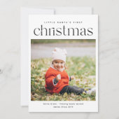 ミニマモダンリストベビーの初めてのクリスマス写真 シーズンカード (正面)