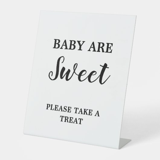 ミニマモダンリストベビーは甘い赤ちゃんシャワーの好意 台座サイン (正面)