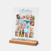 ミニマモダンリストベビー写真1年目のマイルストーン アクリルサイン (傾斜)