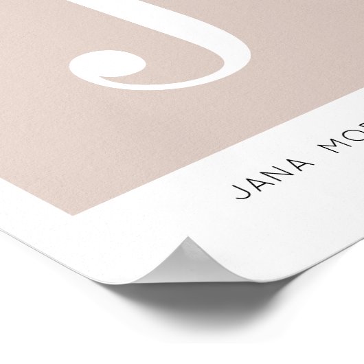 ミニマモダンリストベビー名子供部屋モノグラム ポスター (角)