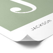 ミニマモダンリストベビー名子供部屋モノグラム ポスター (角)