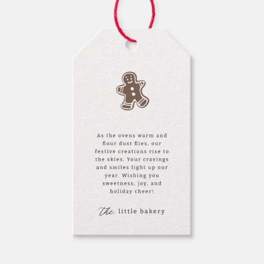 ミニマモダンリストベーカリーホリデーサンキューユー ギフトタグ (正面)